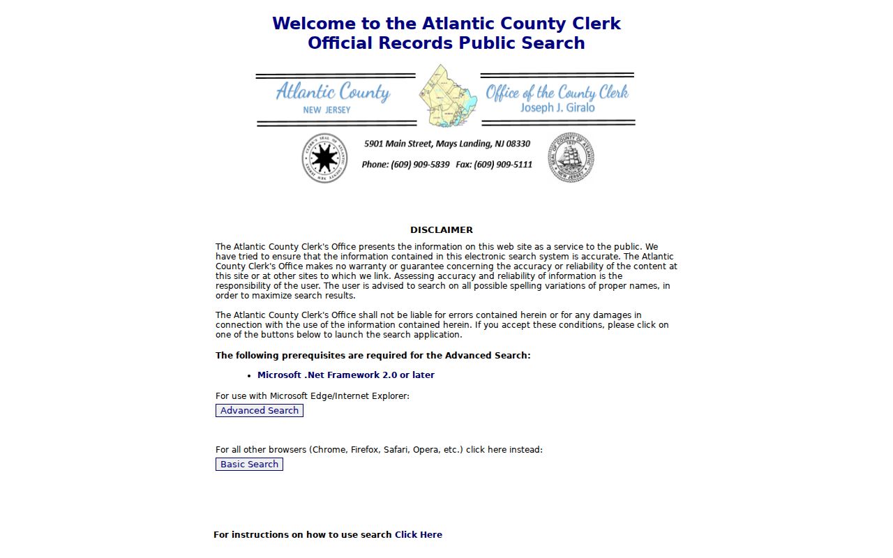Atlantic City residents directory clerk deed index search